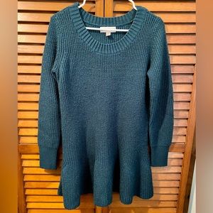Knox Rose Peplum Style Sweater with Knit in Shimmer